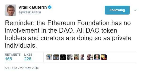 לקרן Ethereum לא הייתה כל מעורבות עם ה-DAO לקרן Ethereum לא הייתה כל מעורבות עם ה-DAO